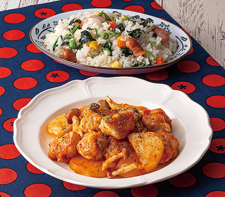 完熟トマトのソースで!鶏肉とじゃが芋のソテー