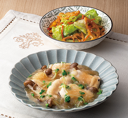 鶏肉ときのこのみぞれぽん酢煮
