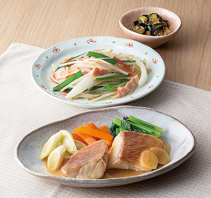赤魚と３種野菜のみそ煮