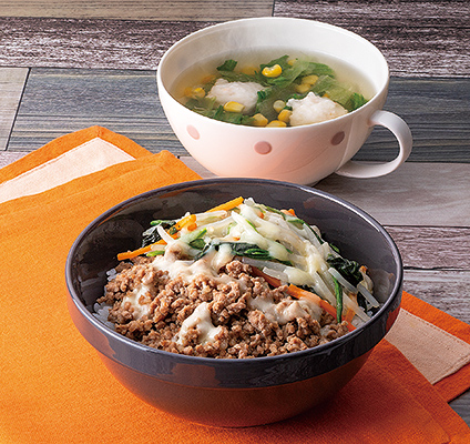 包丁いらず&レンジで簡単!チーズそぼろビビンバ